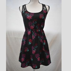 Kirra Black Floral Lace Back Dress